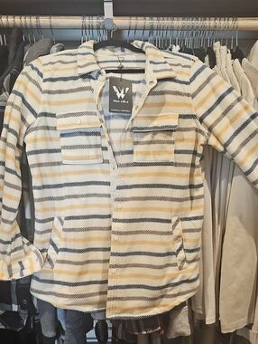 NWT White Mark - Striped Button-Front Shacket